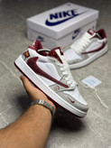 کفش مردانه نایک جردن Travis Scott Stussy رنگ سفید زرشکی